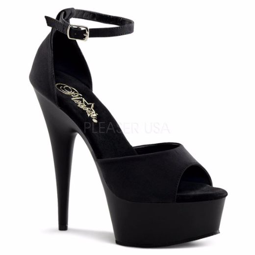 Product image of Pleaser Delight-618Ps Black Potosoie/ Black Matte, 6 inch (15.2 cm) Heel, 1 3/4 inch (4.4 cm) Platform Sandal Shoes