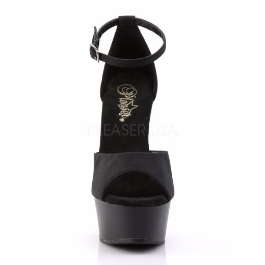 Product image of Pleaser Delight-618Ps Black Potosoie/ Black Matte, 6 inch (15.2 cm) Heel, 1 3/4 inch (4.4 cm) Platform Sandal Shoes