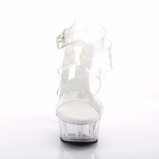 Product image of Pleaser Delight-635 Clear/Clear, 6 inch (15.2 cm) Heel, 1 3/4 inch (4.4 cm) Platform Sandal Shoes