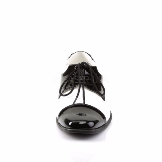 Product image of Funtasma Disco-18 Black-White Patent, 1 inch (2.5 cm) Heel Court Pump Shoes