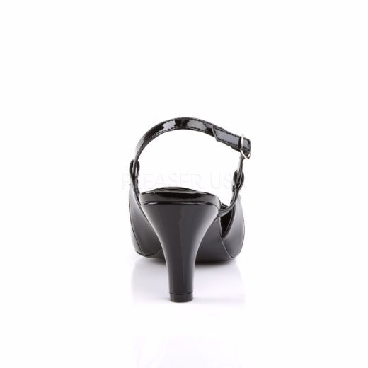 Product image of Pleaser Pink Label Divine-418 Black Patent, 3 inch (7.6 cm) Heel Court Pump Shoes