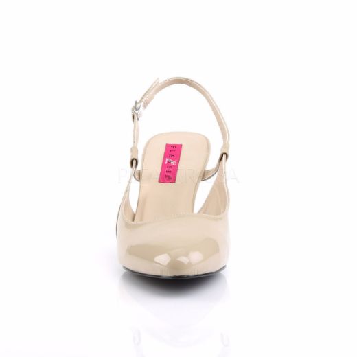 Product image of Pleaser Pink Label Divine-418 Cream Patent, 3 inch (7.6 cm) Heel Court Pump Shoes