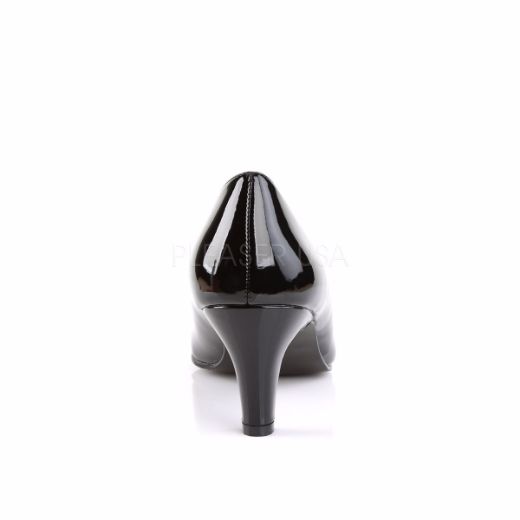 Product image of Pleaser Pink Label Divine-420 Black Patent, 3 inch (7.6 cm) Heel Court Pump Shoes