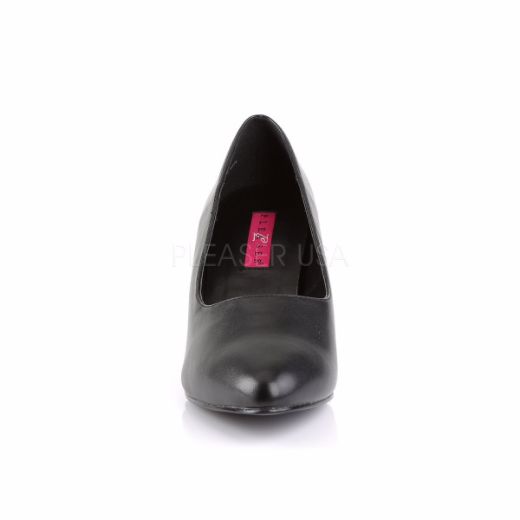 Product image of Pleaser Pink Label Divine-420 Black Faux Leather, 3 inch (7.6 cm) Heel Court Pump Shoes