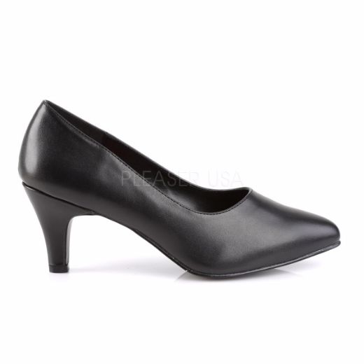 Product image of Pleaser Pink Label Divine-420 Black Faux Leather, 3 inch (7.6 cm) Heel Court Pump Shoes