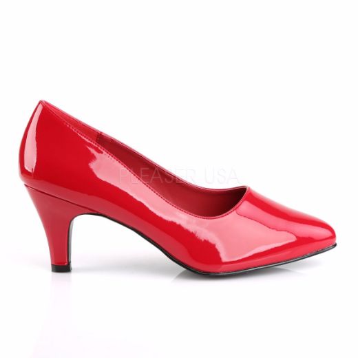 Product image of Pleaser Pink Label Divine-420 Red Patent, 3 inch (7.6 cm) Heel Court Pump Shoes