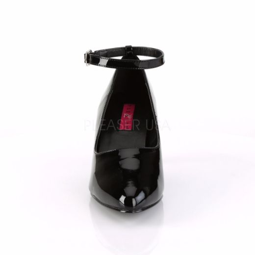 Product image of Pleaser Pink Label Divine-431 Black Patent, 3 inch (7.6 cm) Heel Court Pump Shoes