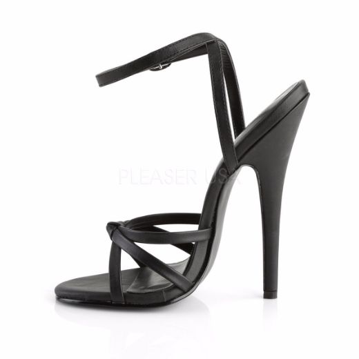 Product image of Devious Domina-108 Black Pu, 6 inch (15.2 cm) Heel Sandal Shoes