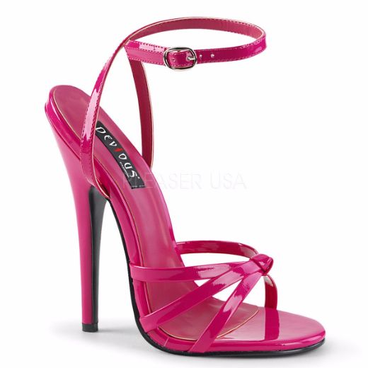 Product image of Devious Domina-108 Hot Pink Patent, 6 inch (15.2 cm) Heel Sandal Shoes