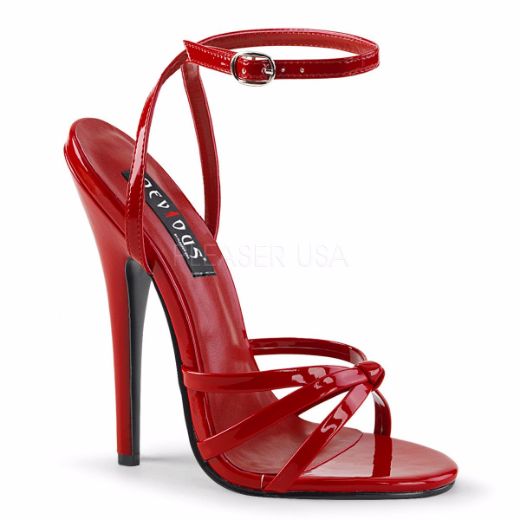 Product image of Devious Domina-108 Red Patent, 6 inch (15.2 cm) Heel Sandal Shoes