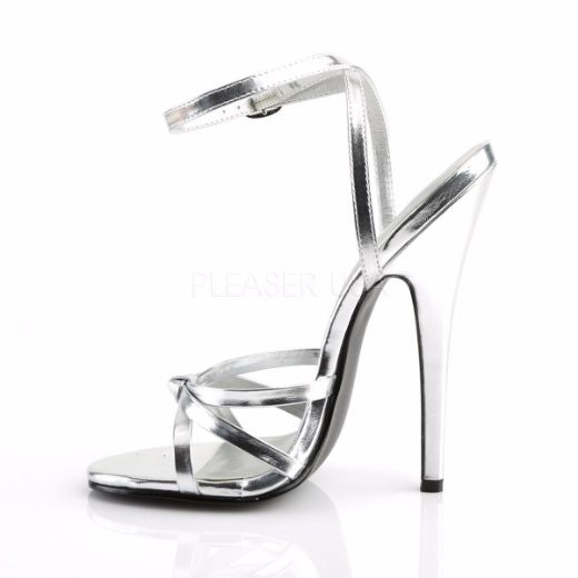 Product image of Devious Domina-108 Silver Metallic Pu, 6 inch (15.2 cm) Heel Sandal Shoes