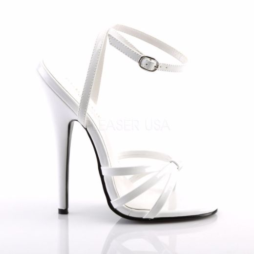 Product image of Devious Domina-108 White Patent, 6 inch (15.2 cm) Heel Sandal Shoes