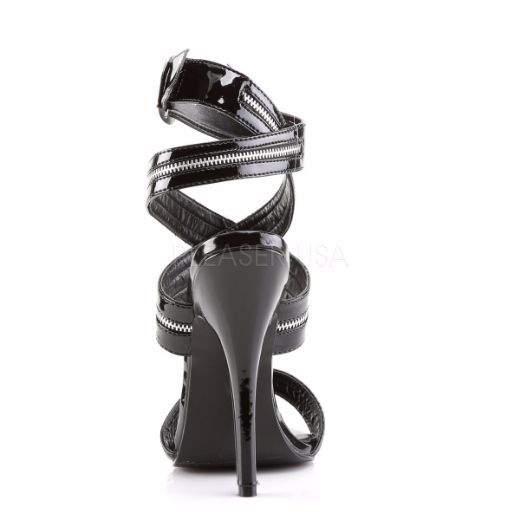 Product image of Devious Domina-119 Black Patent, 6 inch (15.2 cm) Heel Sandal Shoes