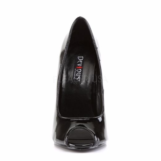 Product image of Devious Domina-212 Black Patent, 6 inch (15.2 cm) Heel Court Pump Shoes