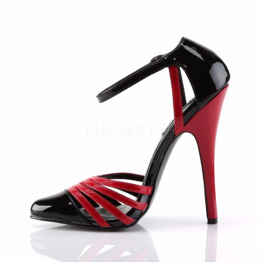 Product image of Devious Domina-412 Black Red  Patent, 6 inch (15.2 cm) Heel Court Pump Shoes
