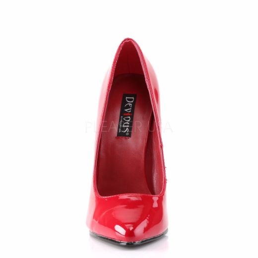 Product image of Devious Domina-420 Red Patent, 6 inch (15.2 cm) Heel Court Pump Shoes