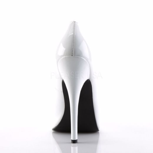 Product image of Devious Domina-420 White Patent, 6 inch (15.2 cm) Heel Court Pump Shoes
