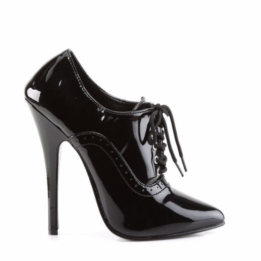 Product image of Devious Domina-460 Black Patent, 6 inch (15.2 cm) Heel Court Pump Shoes