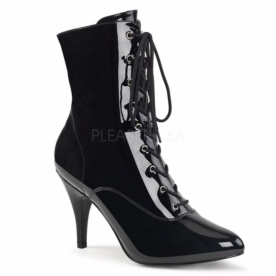 Product image of Pleaser Pink Label Dream-1020 Black Patent, 4 inch (10.2 cm) Heel Ankle Boot