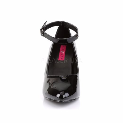 Product image of Pleaser Pink Label Dream-431 Black Patent, 4 inch (10.2 cm) Heel Court Pump Shoes