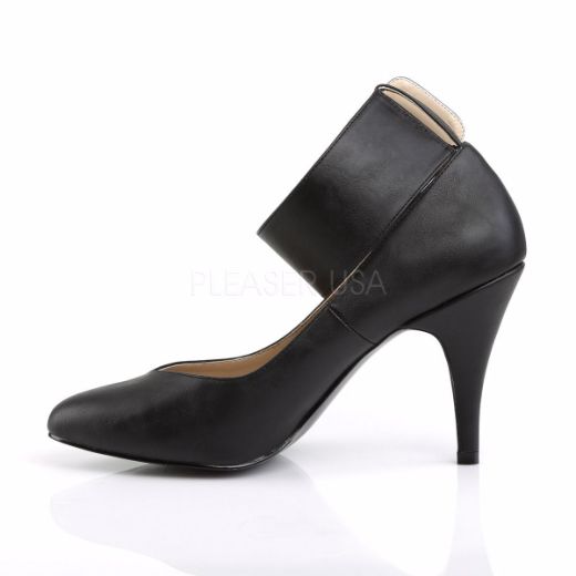Product image of Pleaser Pink Label Dream-432 Black Faux Leather, 4 inch (10.2 cm) Heel Court Pump Shoes