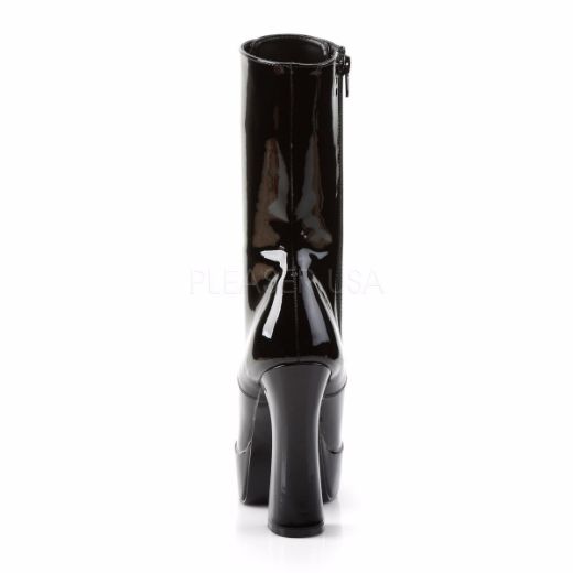Product image of Pleaser Electra-1020 Black Patent/Black, 5 inch (12.7 cm) Heel, 1 1/2 inch (3.8 cm) Platform Ankle Boot