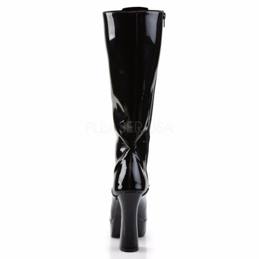 Product image of Pleaser Electra-2020 Black Patent, 5 inch (12.7 cm) Heel, 1 1/2 inch (3.8 cm) Platform Knee High Boot
