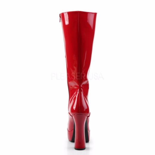 Product image of Pleaser Electra-2020 Red Patent, 5 inch (12.7 cm) Heel, 1 1/2 inch (3.8 cm) Platform Knee High Boot