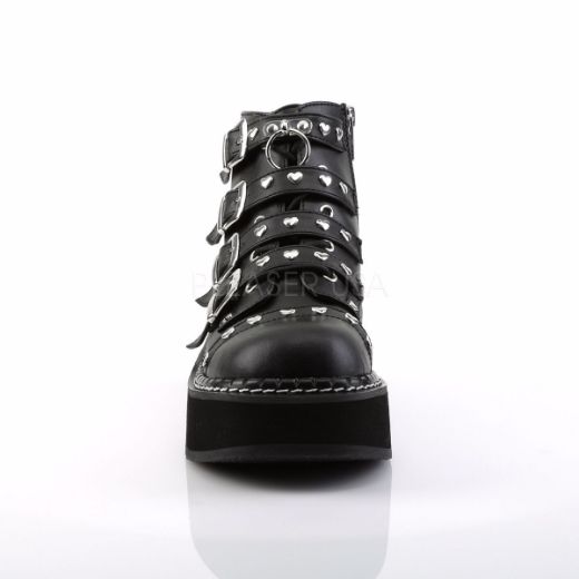Product image of Demonia Emily-315 Black Vegan Leather, 2 inch Platform Ankle Boot