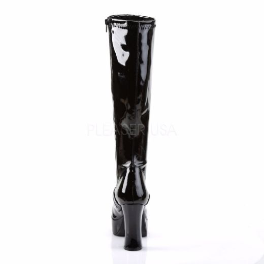 Product image of Funtasma Exotica-2000 Black Stretch Patent, 4 inch (10.2 cm) Heel, 1 1/2 inch (3.8 cm) Platform Knee High Boot