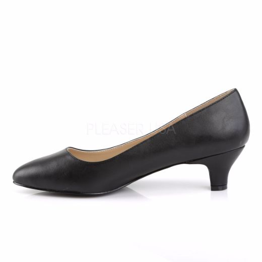 Product image of Pleaser Pink Label Fab-420 Black Faux Leather, 2 inch (5.1 cm) Heel Court Pump Shoes