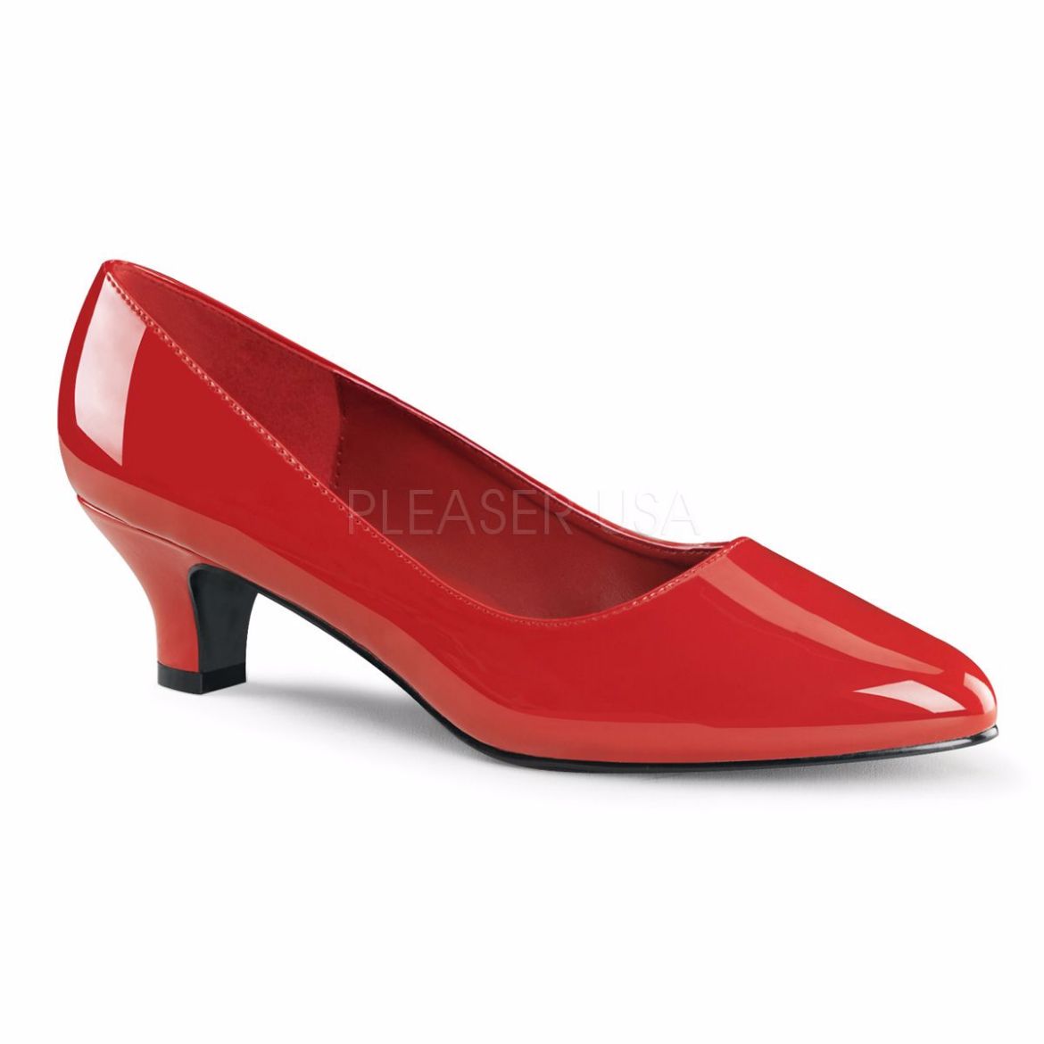 Product image of Pleaser Pink Label Fab-420 Red Patent, 2 inch (5.1 cm) Heel Court Pump Shoes