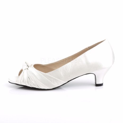Product image of Pleaser Pink Label Fab-422 Ivory Satin, 2 inch (5.1 cm) Heel Court Pump Shoes