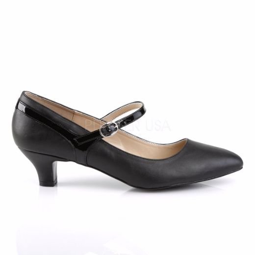 Product image of Pleaser Pink Label Fab-425 Black Faux Leather-Patent, 2 inch (5.1 cm) Heel Court Pump Shoes
