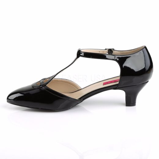 Product image of Pleaser Pink Label Fab-428 Black Patent, 2 inch (5.1 cm) Heel Court Pump Shoes