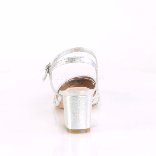 Product image of Fabulicious Faye-06 Silver Shimmering Fabric, 2 3/4 inch (7 cm)  Heel Court Pump Shoes
