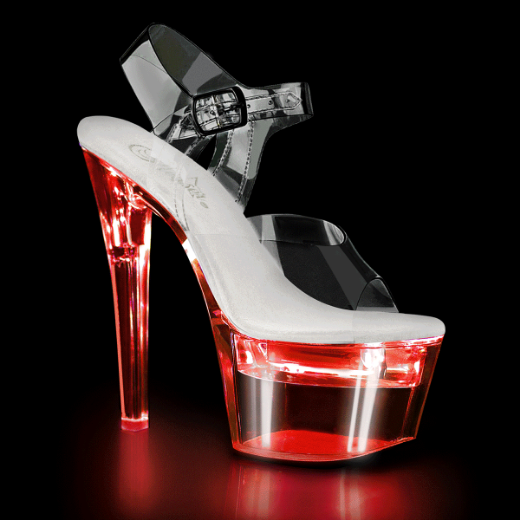 Product image of Pleaser Flashdance-708 Clear/Clear, 7 inch (17.8 cm) Heel, 2 3/4 inch (7 cm) Platform Sandal Shoes
