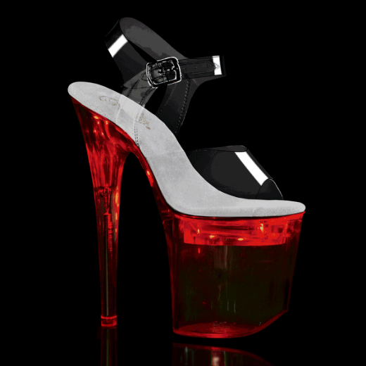 Product image of Pleaser Flashdance-808 Clear/Clear, 8 inch (20.3 cm) Heel, 4 inch (10.2 cm) Platform Sandal Shoes