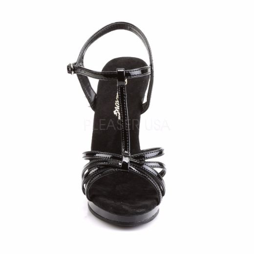 Product image of Fabulicious Flair-420 Black/Black, 4 1/2 inch (11.4 cm) Heel, 1/2 inch (1.3 cm) Platform Sandal Shoes