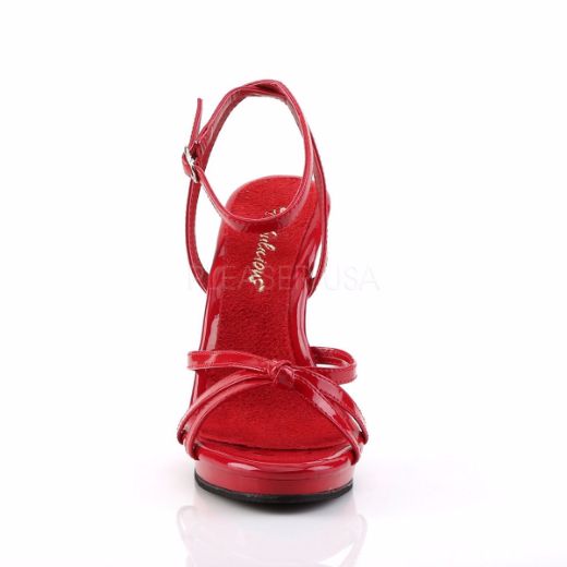 Product image of Fabulicious Flair-436 Red Patent/Red, 4 1/2 inch (11.4 cm) Heel, 1/2 inch (1.3 cm) Platform Sandal Shoes