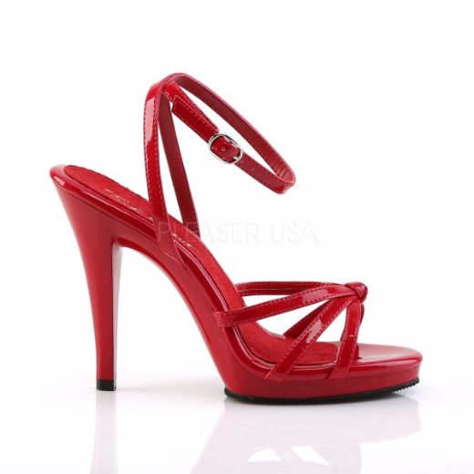 Product image of Fabulicious Flair-436 Red Patent/Red, 4 1/2 inch (11.4 cm) Heel, 1/2 inch (1.3 cm) Platform Sandal Shoes