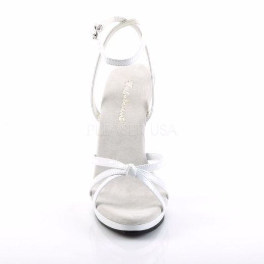 Product image of Fabulicious Flair-436 White Patent/White, 4 1/2 inch (11.4 cm) Heel, 1/2 inch (1.3 cm) Platform Sandal Shoes