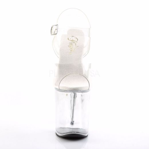 Product image of Pleaser Flamingo-808 Clear/Clear, 8 inch (20.3 cm) Heel, 4 inch (10.2 cm) Platform Sandal Shoes