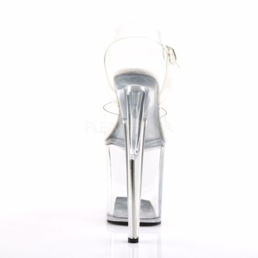 Product image of Pleaser Flamingo-808 Clear/Clear, 8 inch (20.3 cm) Heel, 4 inch (10.2 cm) Platform Sandal Shoes
