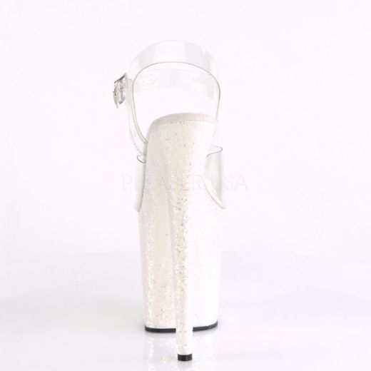 Product image of Pleaser Flamingo-808Lg Clear/Opal Multi Glitter, 8 inch (20.3 cm) Heel, 4 inch (10.2 cm) Platform Sandal Shoes