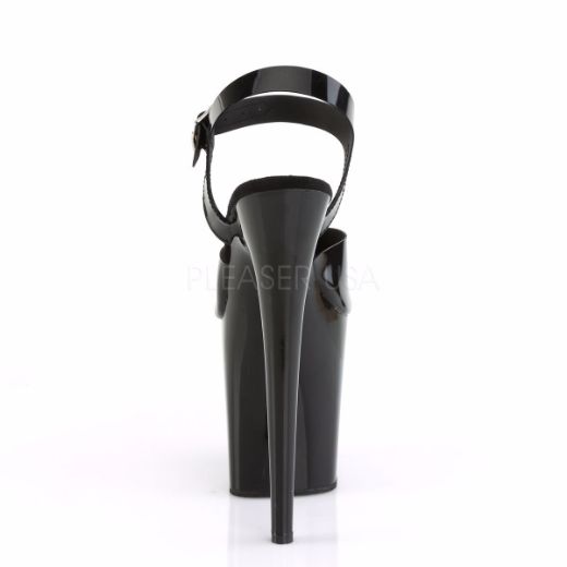 Product image of Pleaser Flamingo-808N Black (Jelly-Like) Tpu/Black, 8 inch (20.3 cm) Heel, 4 inch (10.2 cm) Platform Sandal Shoes