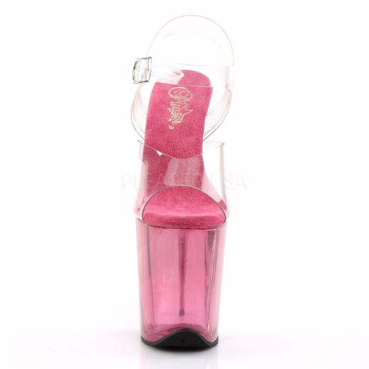 Product image of Pleaser Flamingo-808T Clear/Pink Tinted, 8 inch (20.3 cm) Heel, 4 inch (10.2 cm) Platform Sandal Shoes