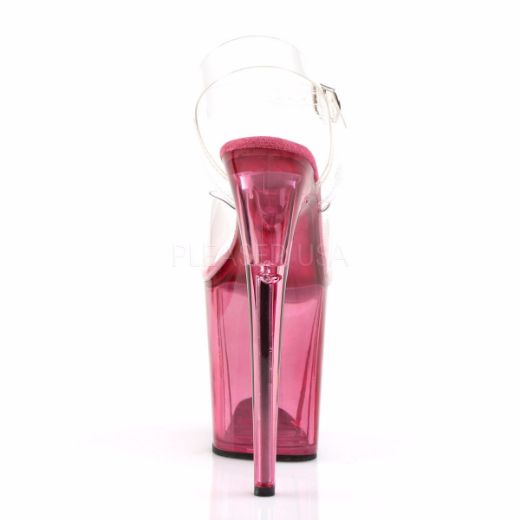 Product image of Pleaser Flamingo-808T Clear/Pink Tinted, 8 inch (20.3 cm) Heel, 4 inch (10.2 cm) Platform Sandal Shoes