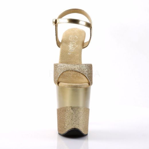 Product image of Pleaser Flamingo-809-2G Gold Glitter/Gold-Glitter, 8 inch (20.3 cm) Heel, 4 inch (10.2 cm) Platform Sandal Shoes