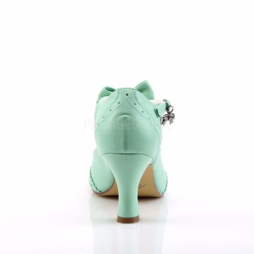 Product image of Pin Up Couture Flapper-11 Mint Faux Leather, 3 inch (7.6 cm) Kitten Heel Court Pump Shoes